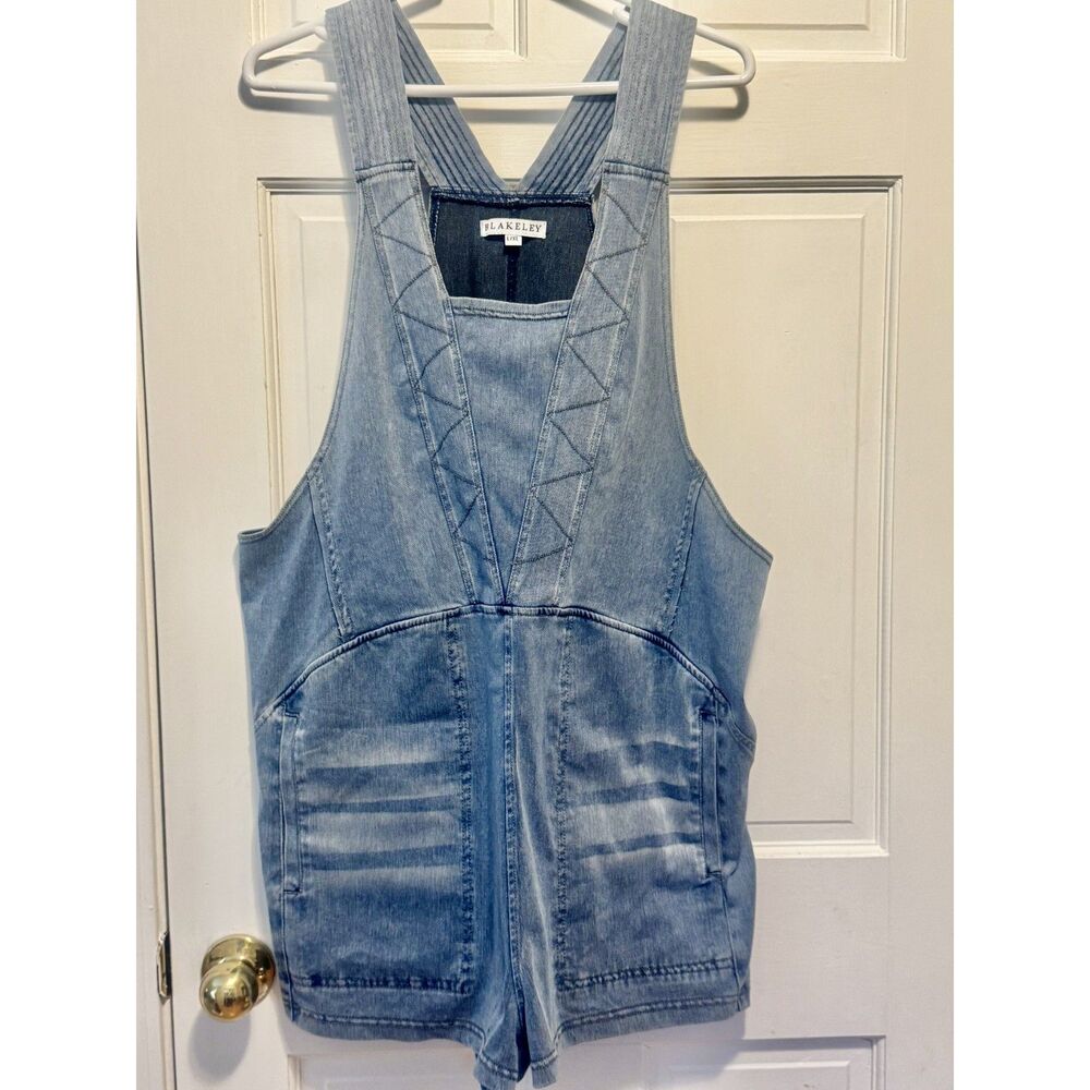 Blakely Denim Romper – Size L/XL – Light Wash Blue